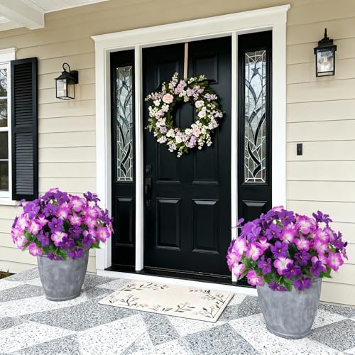 Fake Artificial Flowers for Outdoors 6 PCS Azalea Bouquet Silk Flowers for Outside UV Resistant Faux Flowers Plants for Outdoor Planters Realistic Spring Home Front Door Patio Garden Porch Decor - Image 6