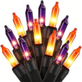 Orange&Purple Halloween Lights, 100 Count, Incandescent Mini Halloween String Lights Outdoor, Black Wire Connectable Tree Light for Garland Xmas Thanksgiving Holiday Patio Home Decor by Unknown
