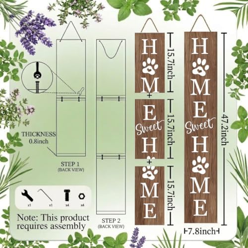 Home Sweet Home Sign, Welcome Porch Decor Front Door Outdoor Wooden Board - Image 7