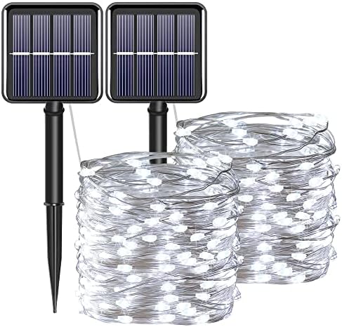 Solar Fairy String Lights, Cool White, 100Led, Outdoor Waterproof by YAOZHOU