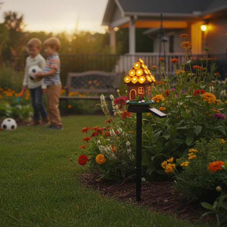 Solar Pathway Lights Outdoor, Waterproof Christmas Solar Lights for Yard, Garden, Patio, Pathway, Warm LED Solar Powered Path Light for Landscape Lighting, Energy Saving Holiday Decoration, Yellow - Image 2