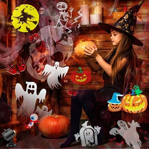 2026 Upgraded Halloween Projector,19HD Slide (Ocean Wave & Patterns),11 Theme Holiday Projector with Remote for Halloween,Christmas,Happy New Year - Image 4
