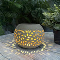 Solar Lanterns Waterproof Outdoor Decor - 1 Pack White Hollow Out Metal Solar Lights - Unique Gifts for Women Mom Wife - Outside Garden Yard Porch Indoor Tabletop Retro Decorations by pearlstar
