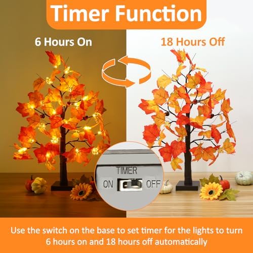 Joyhalo 2 Pack 23.5 Inch Fall Trees with Lights - Image 4
