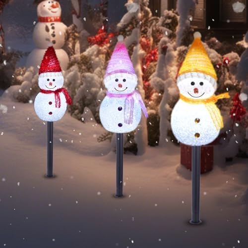 Solar Christmas Snowman Pathway Lights Outdoor Decoration, 6 Pack - Image 7