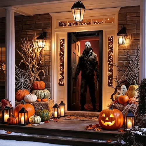 Halloween Door Cover, Horror Movie Character Banner Backdrop - Image 7