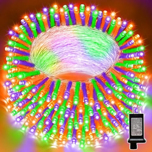 LAMPHOME Halloween String Lights, 66ft 200 LED Orange Purple Green LED Halloween Lights Plug in,Fairy Starry Mini Lights, 16 Modes Indoor Outdoor Halloween Party Garden Yard Home Holiday Decoration by ULL
