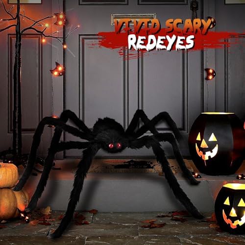 Halloween Decorations Giant Spider, 6.6 Ft Fake Halloween Decor Spiders Large, Furry Spiders for Outdoor Indoor Yard Home Costumes Party House Décor (1 Pack) - Image 4