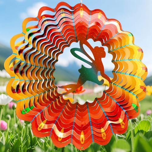 Fairy Wind Spinner - 12inch Hanging Wind Sculpture, Lovely Gift by GOOLLYRUSIM