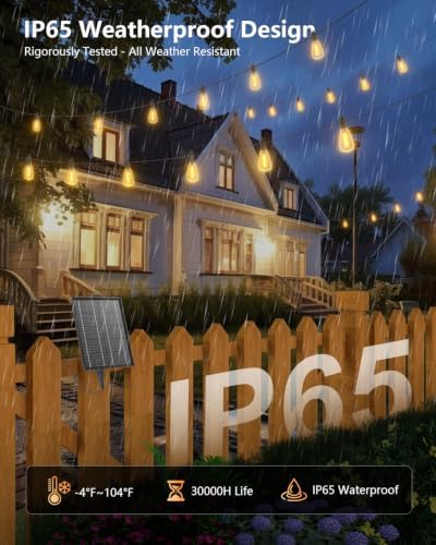 Brightown 100FT Solar String Lights Outdoor, 31+2 Shatterproof LED Bulbs - Image 3