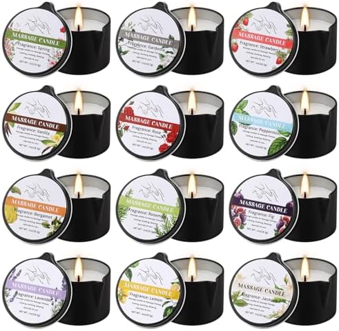 12pcs Massage Oil Candle,Moisturising Natural Soybeans Gift Sets - Image 3