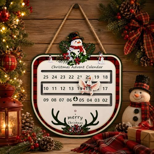 Christmas Decorations - Christmas Countdown Calendar Wood Welcome Sign - Image 4