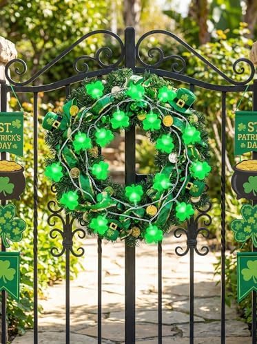 Shamrock String Lights, 8.5Ft St Patrick's Day Decorations String Lights with 10 Green Clover Lights, Connectable Shamrock Indoor Fairy Lights for St Patrick's Day Party Irish Holiday Garden Decor - Image 5