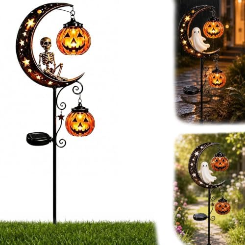 Halloween Decorations Outdoor-Solar Stake Lights Halloween Decor (Black-F) by Unknown