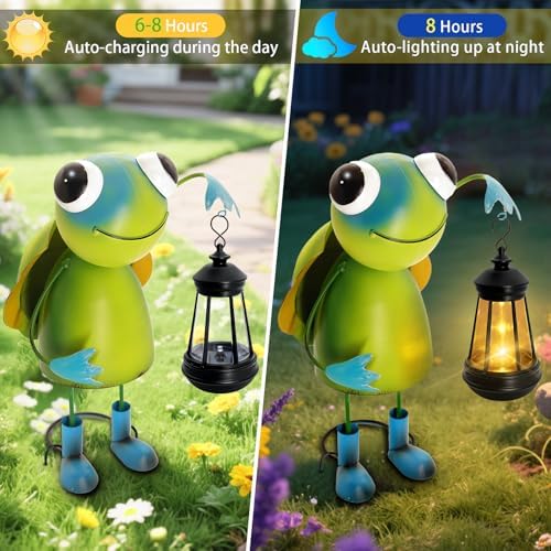 Solar Garden Lights Turtle with Solar Lantern,Turtle Statue Decor - Image 2