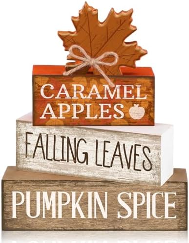 Moucuny 4 Pcs Fall Decor Wooden Maple Leaf Decoration Thanksgiving Decor by Moucuny