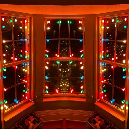 SUNSGNE C7 LED Outdoor Christmas Lights, 25ft Vintage Christmas Lights with 27 LED Plastic Colored Bulbs(2 Spare) for Patio, Porch, Yard, Tree Decor - Image 6