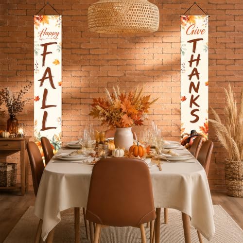 IVN Thanksgiving Turkey Pumpkin Porch Banners 12x71 Inch Set of 2 - Image 6