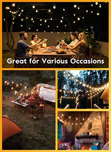 Brightown Outdoor String Lights, 38FT 15 Shatterproof LED Bulbs with Remote, Waterproof Dimmable Patio Hanging Lamps for Porch, Balcony, Bistro, Cafe, Deck, Backyard - Image 7