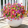 Hrobek Fake Flowers for Outdoors Faux Plants Outside Indoor,UV Resistant Realistic Silk Artificial Daisy for Home Patio Garden Back Yard Front Porch Decor Spring Summer(12 Bunches,4 Multi Colors) by Hrobek