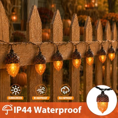 Fall Lights Battery Operated, 11.48 FT 20 LED Fall String Lights with 3D Acorns LED Autumn Lights with Timer 8 Modes Waterproof for Autumn Thanksgiving Halloween Indoor Outdoor Fall Decorations - Image 3