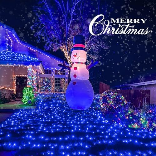 JMEXSUSS Blue Christmas Net Lights, 360 LED, 12ft x 5ft, Plug in - Image 4