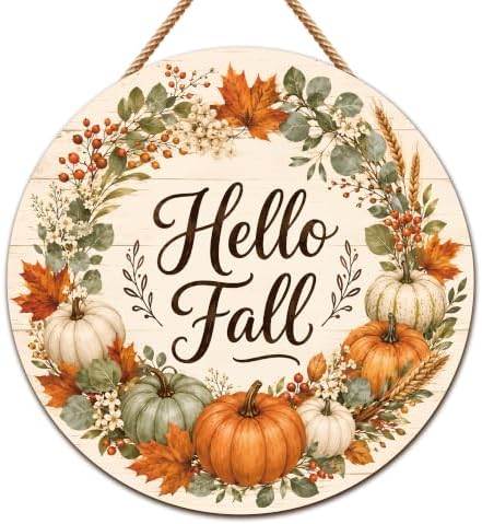 Fall Decorations for Home - Hello Fall Wreaths for Front Door by OHOME