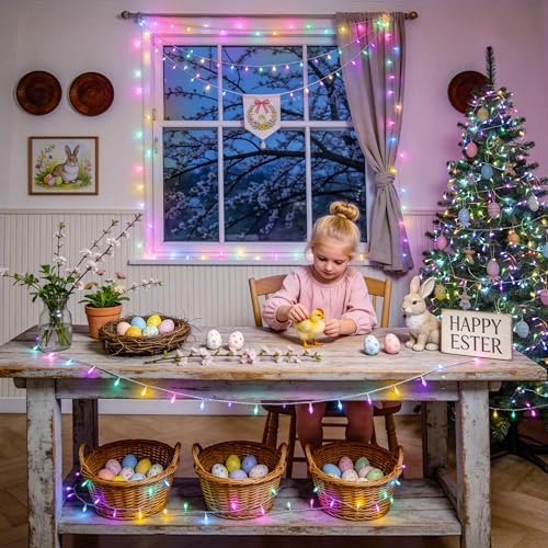 JMEXSUSS 168ft 600 LED Easter Lights Outdoor Indoor Clear Wire - Image 5
