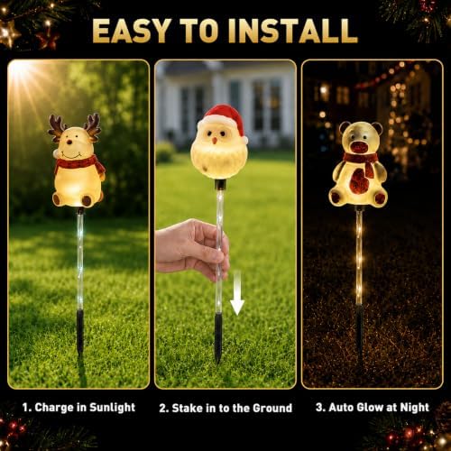 Solar Christmas Lights Outdoor, Yard Decor for Garden, Lawn and Pathway - Image 5