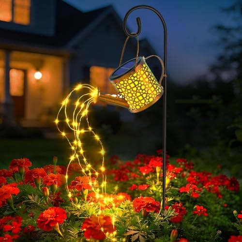 Solar Watering Can Lights Waterproof Outdoor Decorative Garden Decor by BETOLEAN
