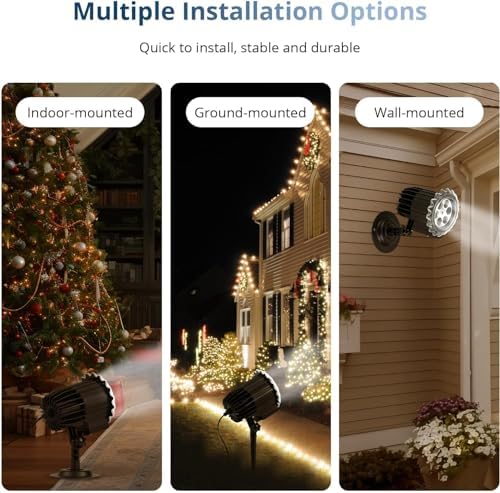 Snowflake Projector Lights Outdoor,9Watts Super Brighter,Snowfall Lamp Night Light Projection,LED Christmas Projector Lights Waterproof for Xmas,New Year, Holiday,Halloween Decorations - Image 3