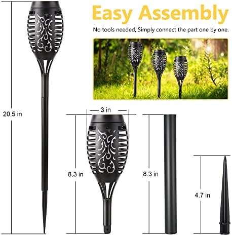 Toodour Solar Torch Flame Lights, 6 Pack Solar Halloween Lights Outdoor - Image 2