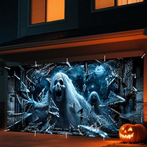 7 x 16 ft Ice Zombie Halloween Garage Door Decorations Halloween decorations Door Cover, Hanging Banner for Home, Outdoor, Indoor, Spooky Party,Wall, Window - Image 6