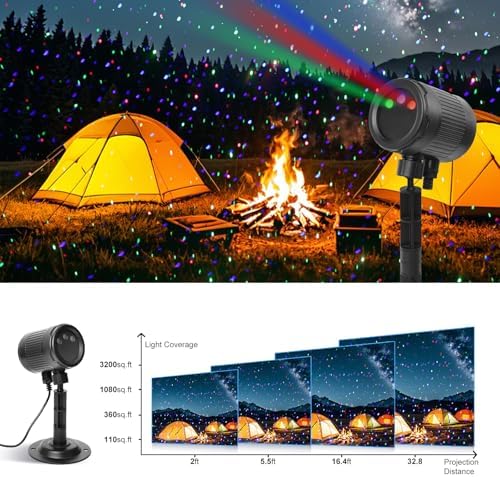 Laser Christmas Projector Lights Outdoor,3-Color (RGB) Wide Coverage Holiday Projector Lights with Timer and Memory Function,IP65 Waterproof, Suitable for Outdoor House Decorative Lights. - Image 3