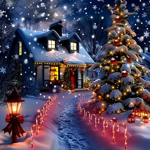 10 Pack Candy Cane Pathway Lights, Light Up Outdoor Christmas Decoration - Image 4