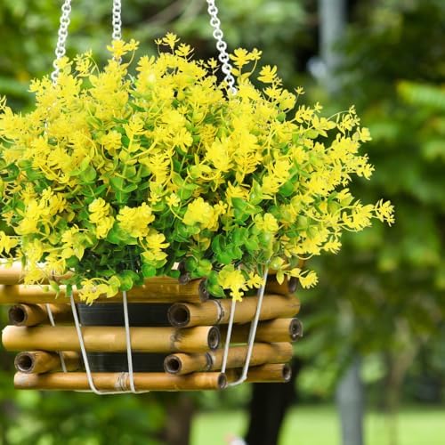 RECUTMS Spring Greenery Decor 10 Bundle Artificial Yellow Fall Fake Flowers - Image 5