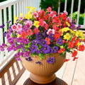 Artificial Fake Petunias Flowers for Outdoors Spring Summer Decoration by INQCMYPlantRack