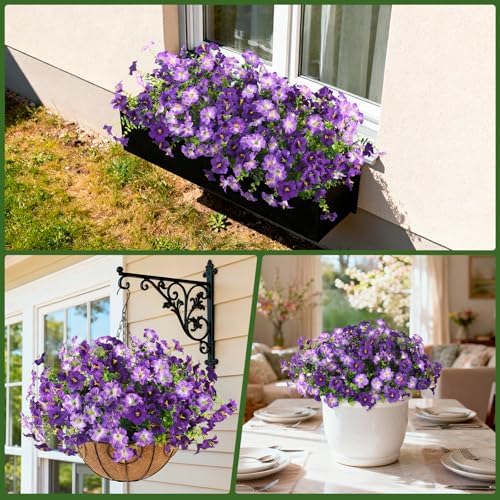 INQCMY Artificial Fake Petunias Flowers for Outdoors Spring Home Decoration - Image 7