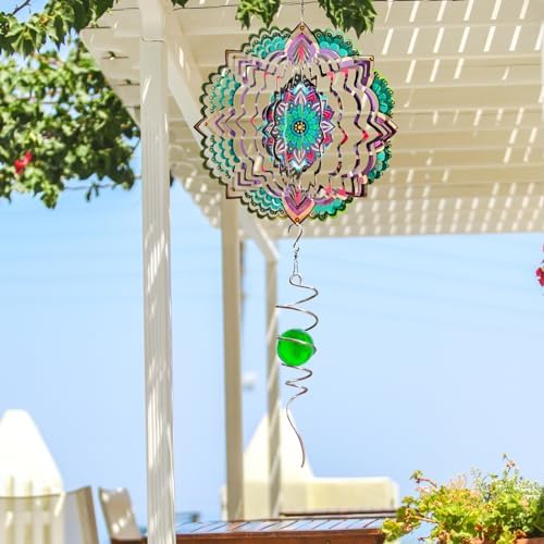 Wind Spinner Mandala Jasmine, Stainless Steel Wind Spinners - Image 3