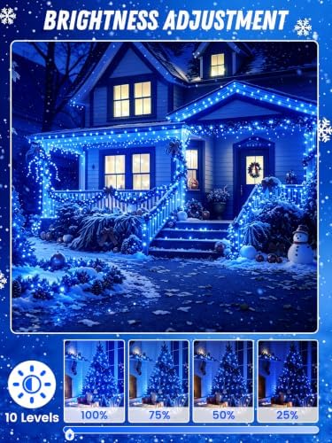 2 Pack 100 LED Fairy Lights Battery Operated with Remote Timer, 33 FT Blue - Image 6
