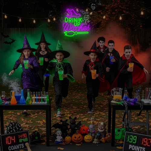 Halloween Neon Sign Drink Up Witches Led Neon Sign for Wall Decor Dimmable - Image 6
