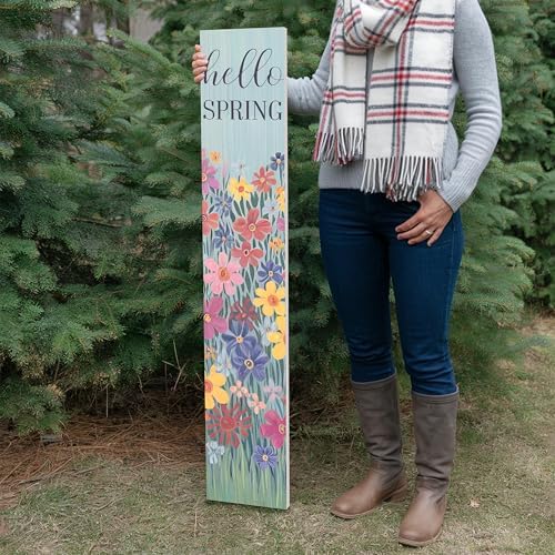8"x48" Spring Welcome Sign for Front Porch, Hello Spring Porch Sign for Front Door Durable PVC Welcome Home Decorations for Outdoors p (Design 2) - Image 6