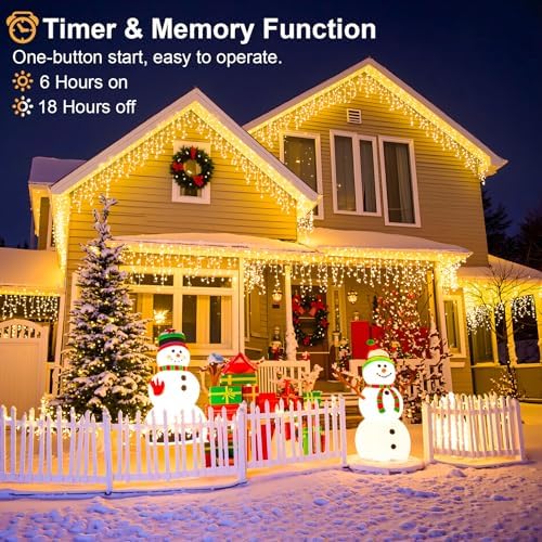 Icicle Lights for Outside 33FT 400 LED Warm White Christmas Lights - Image 3
