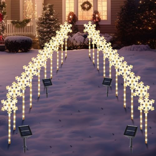 BRIGHTDECK Solar Christmas Snowflake Pathway Lights Outdoor Decor, 20 Pack by BRIGHTDECK