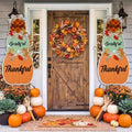 Thyle 2 Pcs Large Fall Front Porch Decoration Outdoor Pumpkin Porch Sign Yard Stake Outside Autumn Garden Stakes Harvest Welcome Decor Blessed Thankful Yard Signs for Front Door Garden Patio Lawn by Thyle