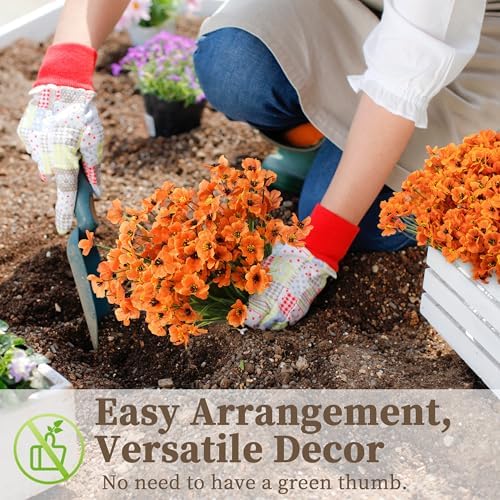 ColoPlay Artificial Mums for Outdoors, 72 Bundles Fake Flowers Fall Decor - Image 7