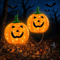 Solar Halloween Pumpkin Lights, 2 Pack Outdoor Pathway Stake Lights by DAYLIGHTIR