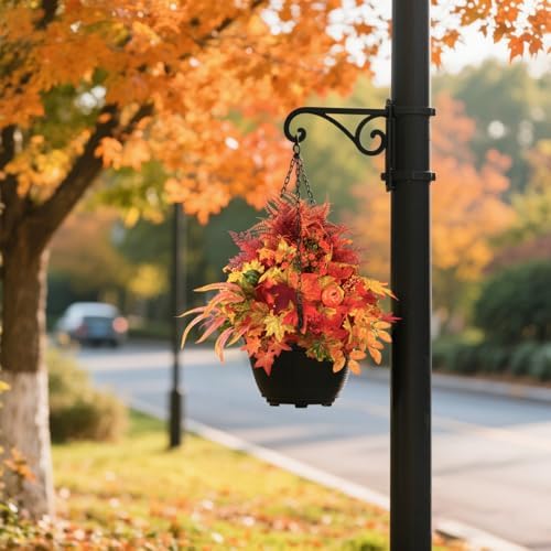 Artificial Fall Flowers for Outdoors – 2PCS 20" Pumpkin & Maple Leaf Potted Plants, Autumn Decorations for Thanksgiving, Halloween & Home Gifts - Image 6