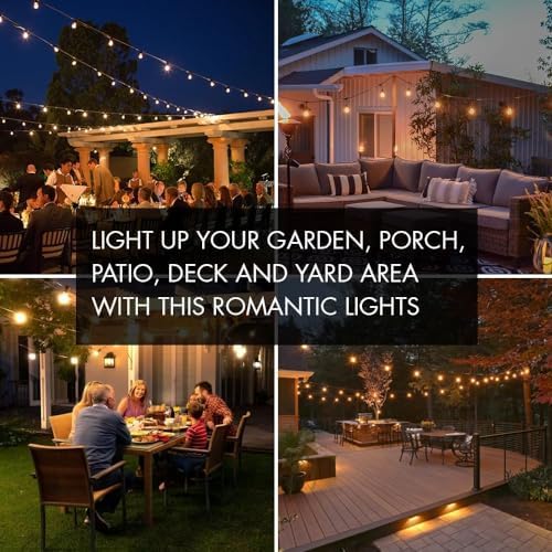 Banord 51FT Outdoor String Lights, Waterproof Patio Lights with 18 Bulbs - Image 3