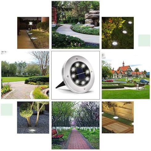 INCX Solar Lights Outdoor Waterproof, Cold White, 8 Pack Ground Lights - Image 6
